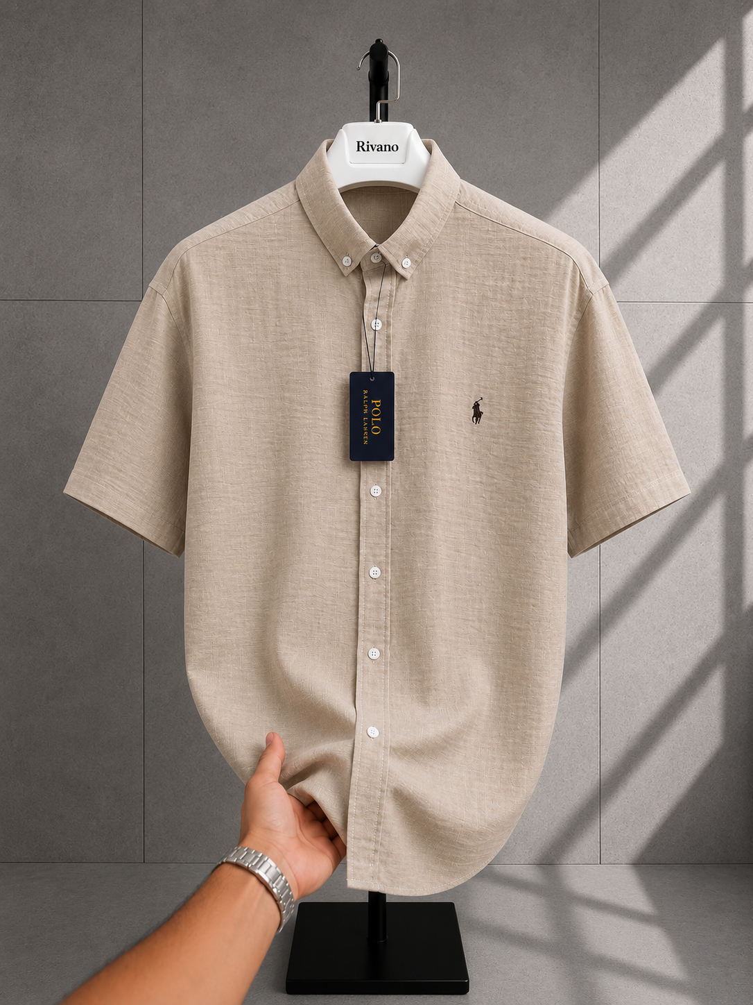 Polo Ralphlauren-Kısa-Kol-Keten Kumaş Gömlek-Yazlık