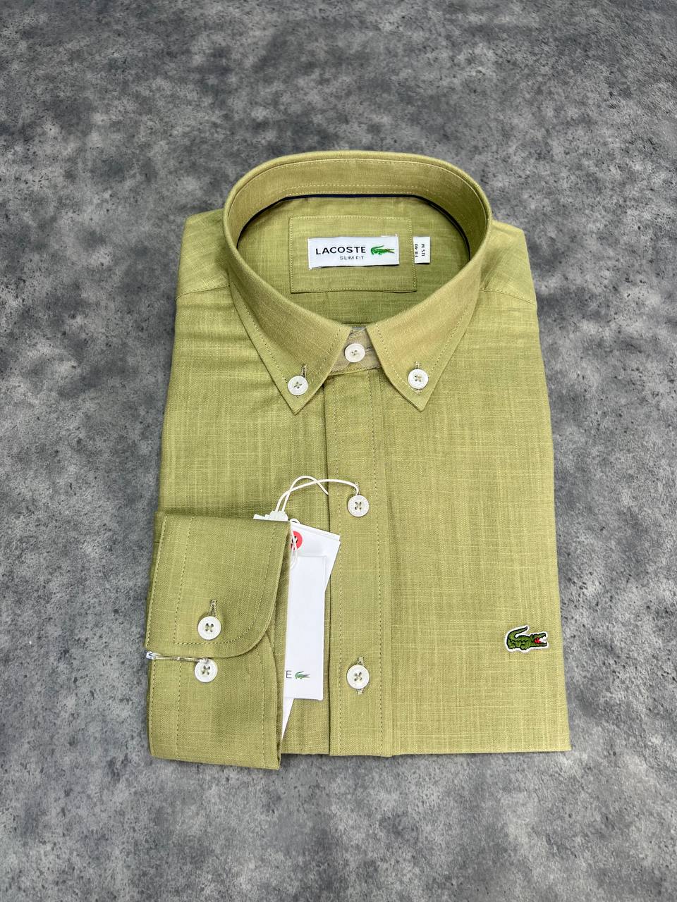Lacoste-Ham Keten Gömlek-Yazlık