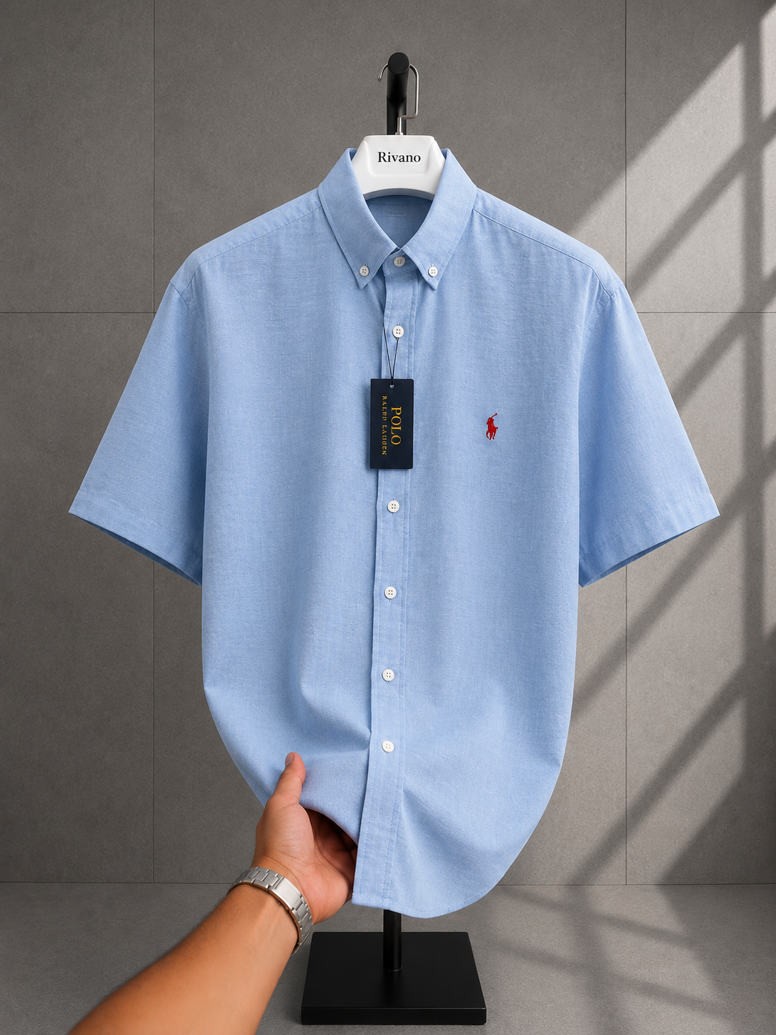 Polo Ralphlauren-Kısa-Kol-Keten Kumaş Gömlek-Yazlık
