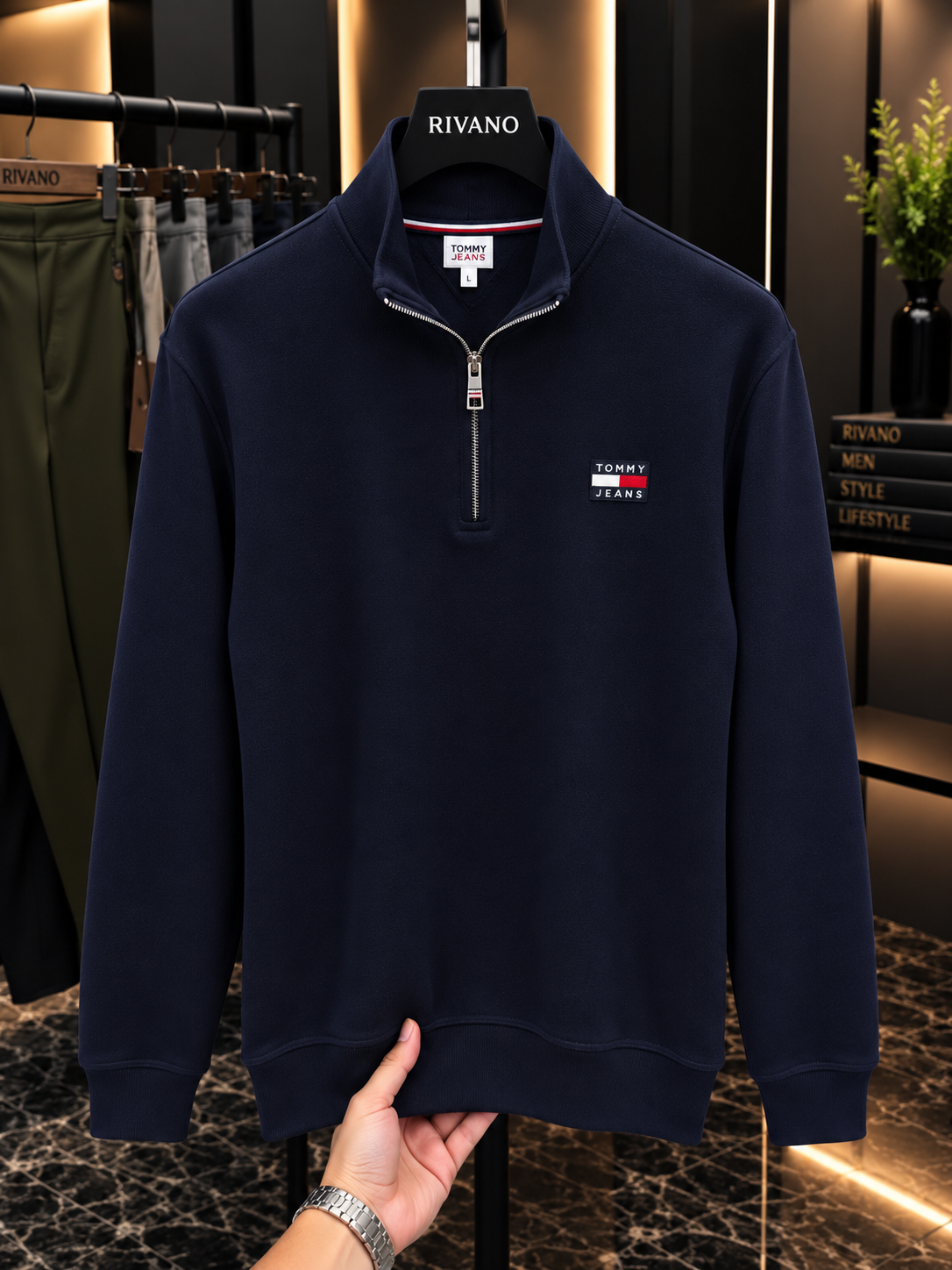 Tommy Jeans Yarım Fermuarlı Dik Yaka Sweatshirt – Özel Seri