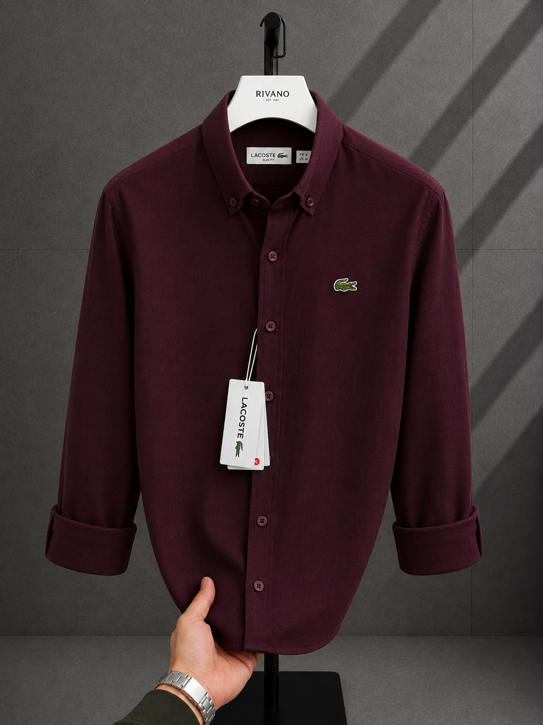 Lacoste-Keten  pamuk Gömlek-Yazlık yeşil logo