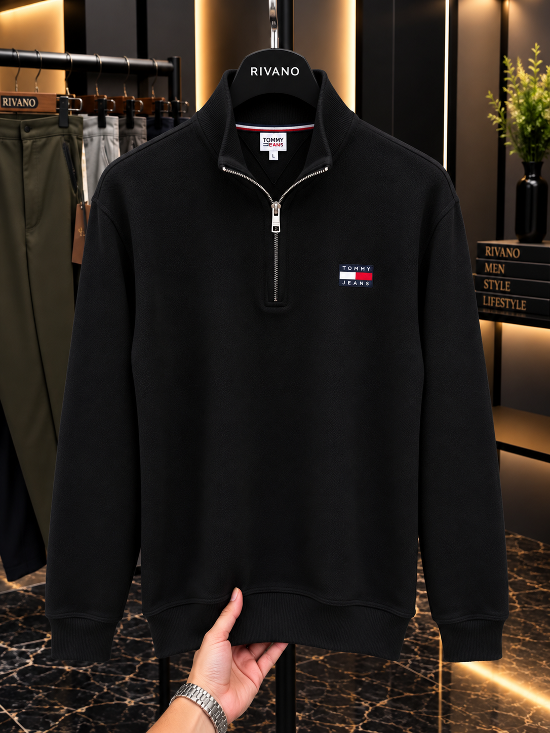 Tommy Jeans Yarım Fermuarlı Dik Yaka Sweatshirt – Özel Seri