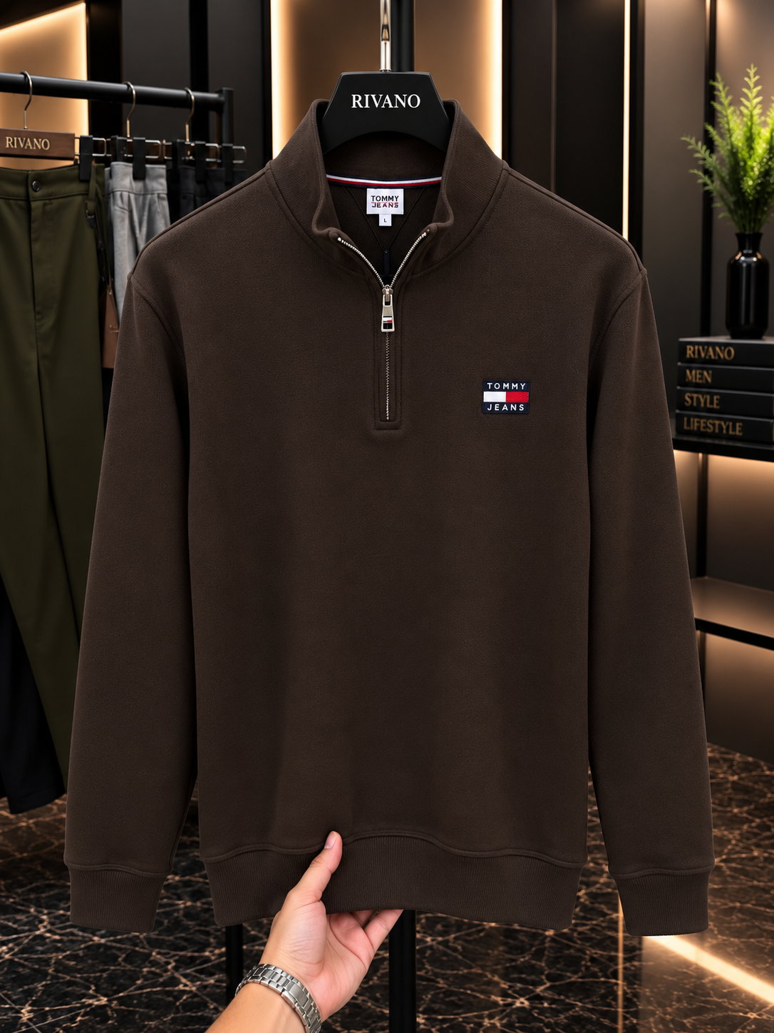 Tommy Jeans Yarım Fermuarlı Dik Yaka Sweatshirt – Özel Seri