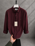 Lacoste-Bordo(Mürdüm)-Keten pamuk Gömlek-Yazlık