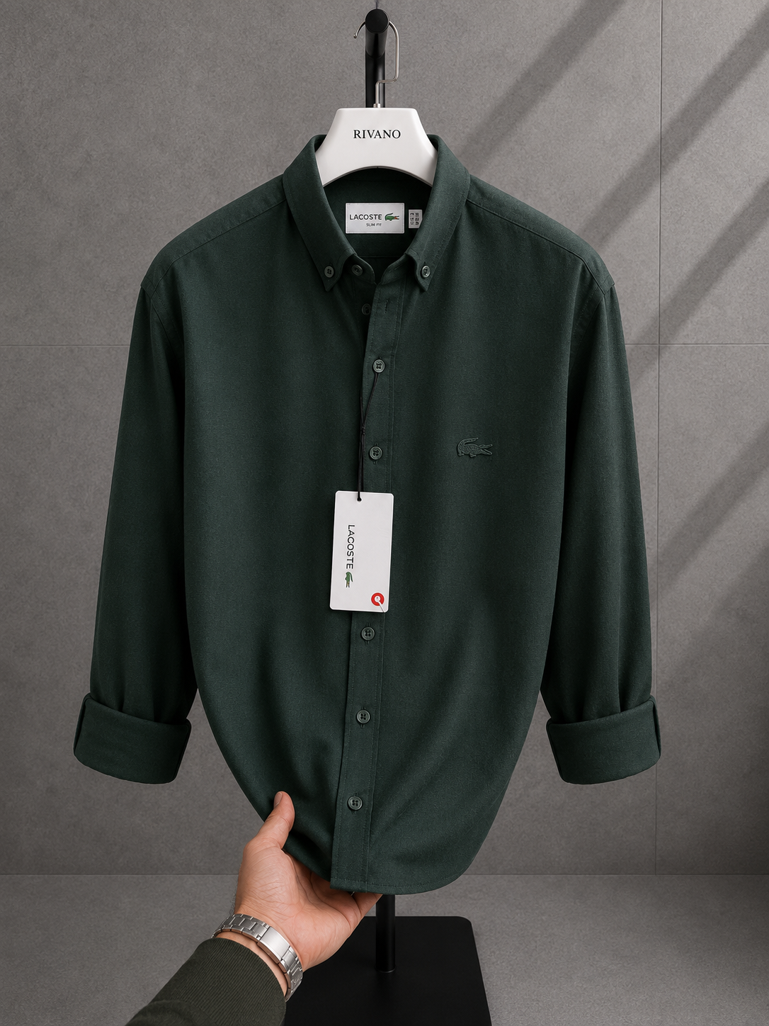 Lacoste-Keten Gömlek-Yazlık (petrol yeşili )