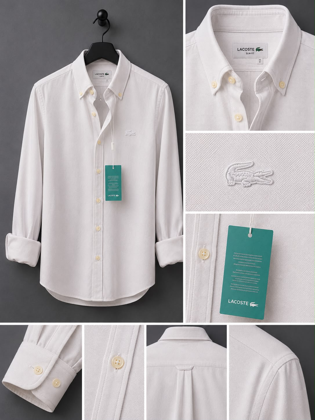 Lacoste-oxford pamuk-Gömlek-Yazlık(Beyaz)