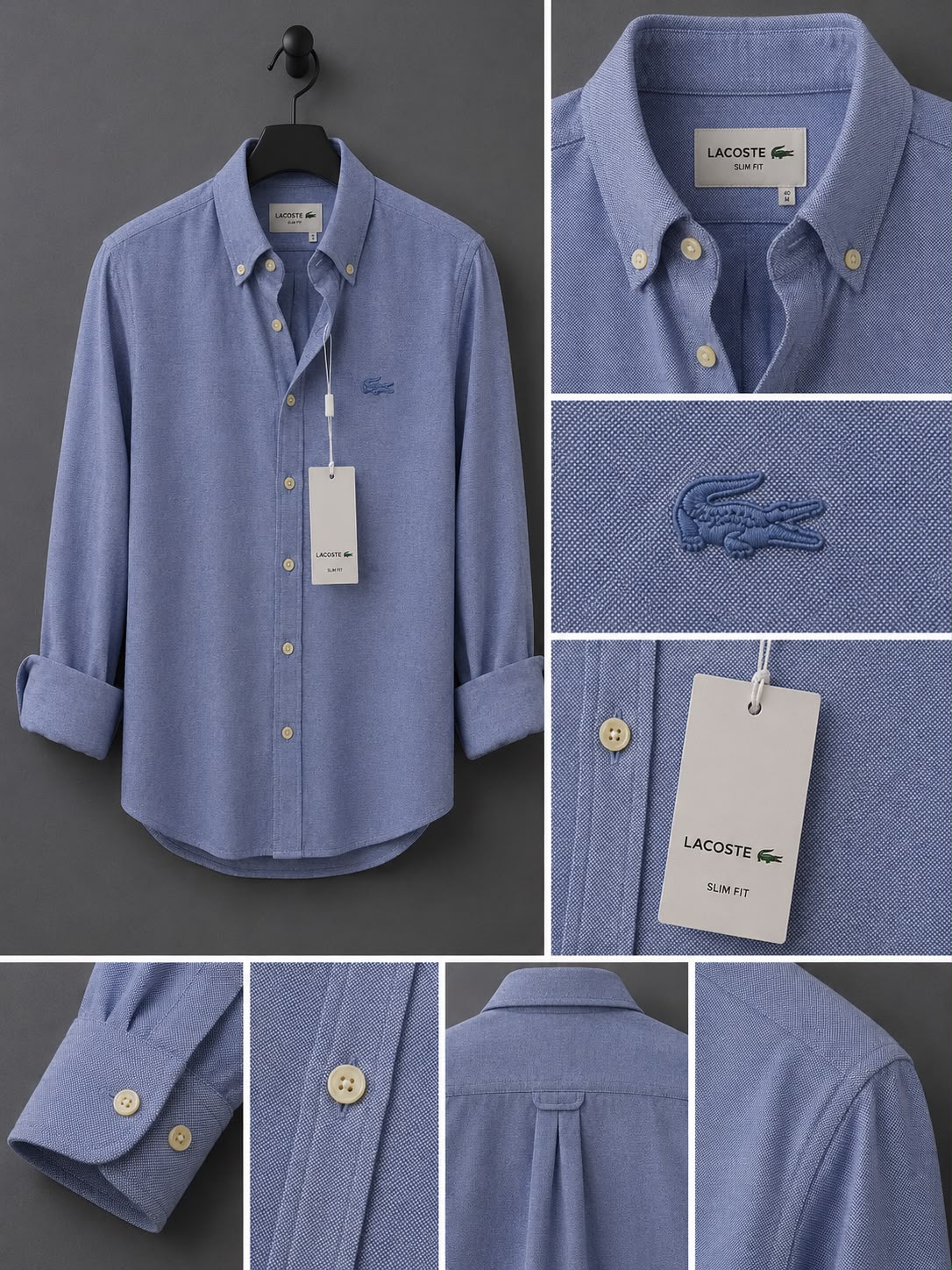 Lacoste-oxford pamuk-Gömlek-Yazlık(Açık Mavi)