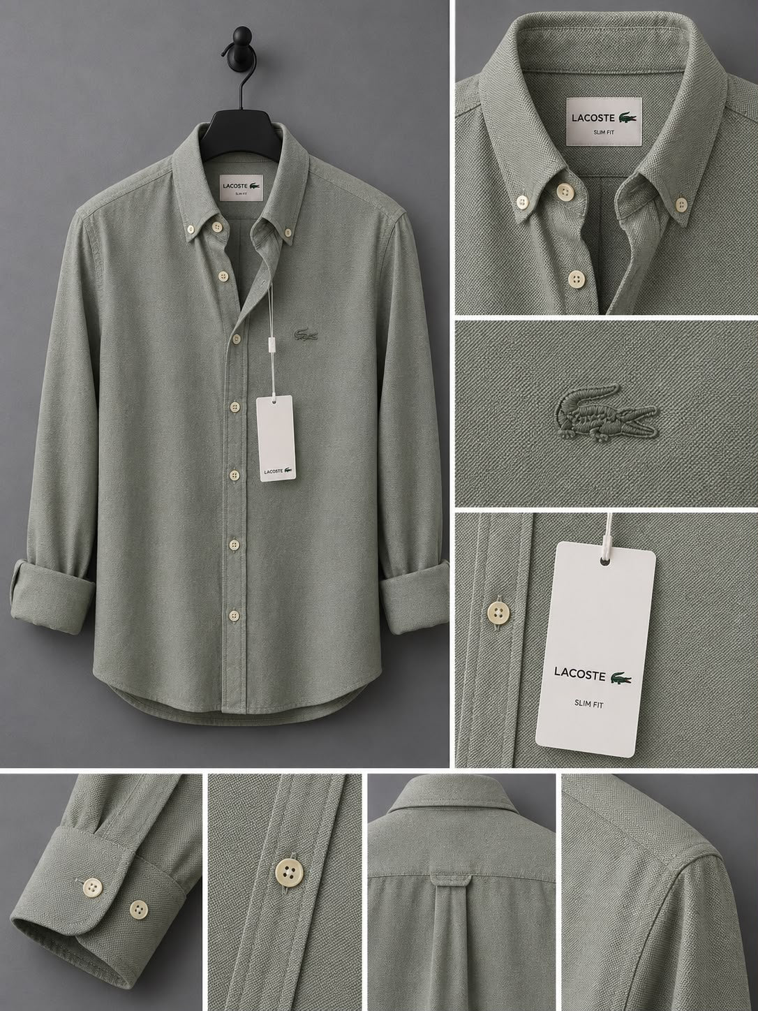 Lacoste-oxford pamuk-Gömlek-Yazlık(Açık Yeşil)