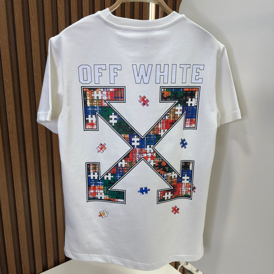 Off white boyalı baskı