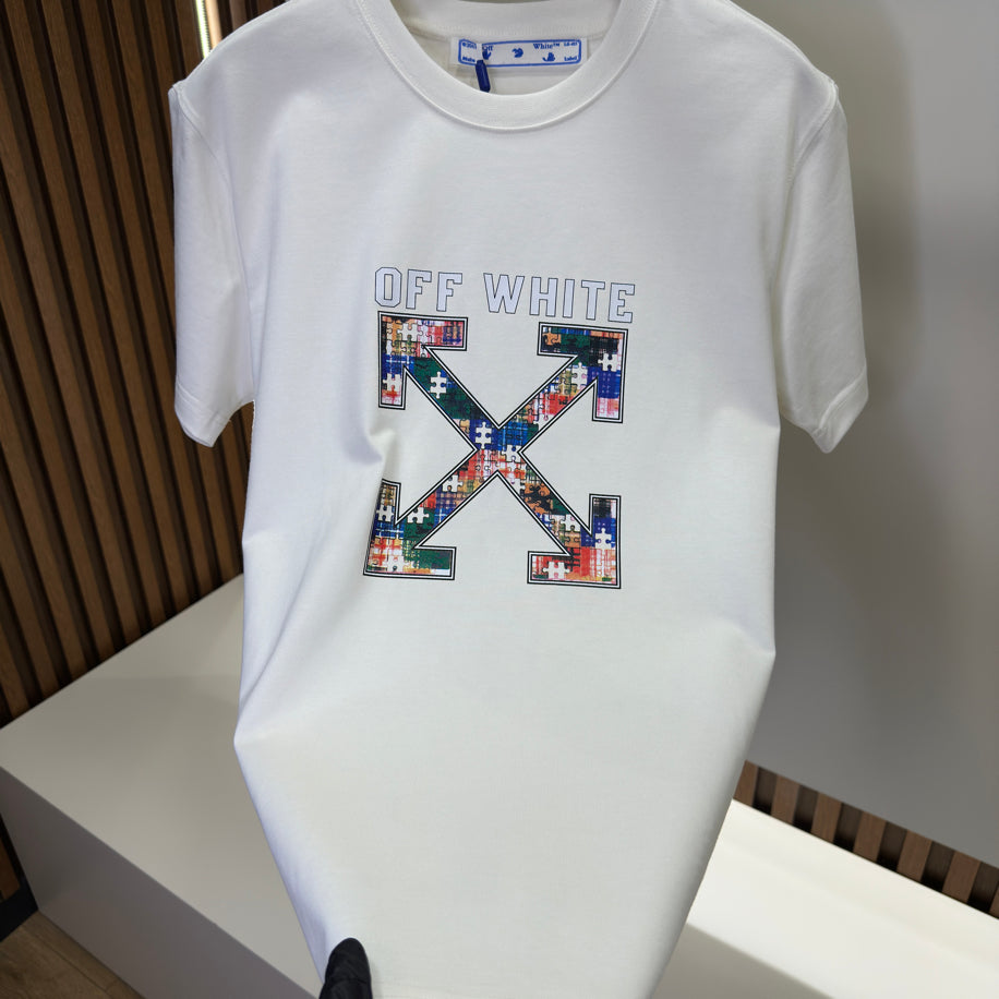 Off white boyalı baskı