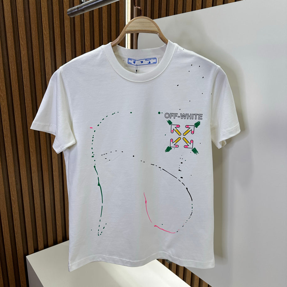 Off white boyalı baskı