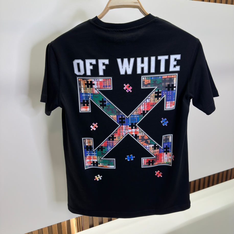 Off white boyalı baskı